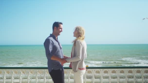 Coppia al bacio sulla spiaggia — Video Stock