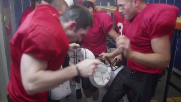 Football team celebrate with a victory dance — Stock Video