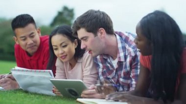 açık havada çalışan öğrenci grubu