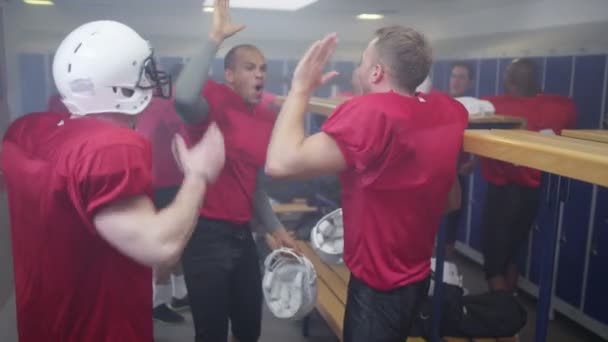 Football team celebrate a victory — Stock Video