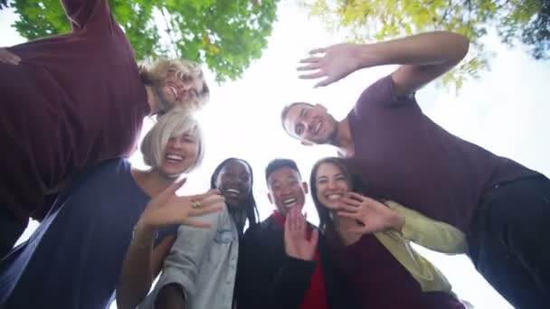 Amigos en entorno natural al aire libre — Vídeo de stock