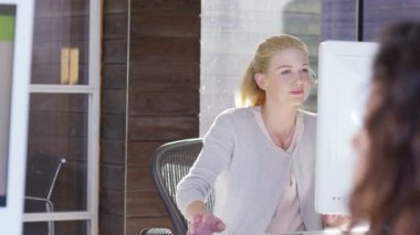 Bilgisayarda çalışan iş kadını