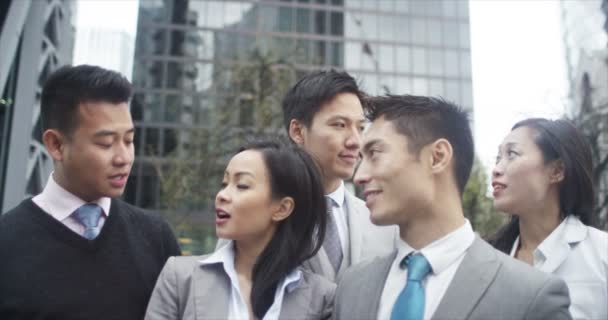 Business team  in city financial district — Stock Video