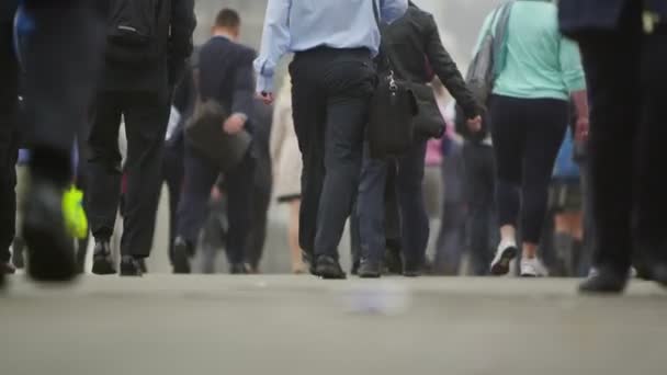 Touristen spazieren durch London — Stockvideo