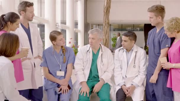 Ärzteteam bei einer Gruppendiskussion — Stockvideo