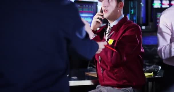 市股市交易员上班 — 图库视频影像