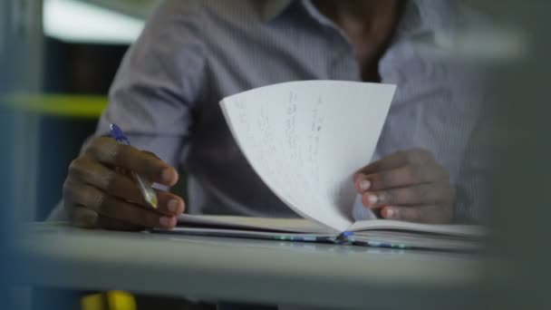 Femme d'affaires travaillant pendant le voyage en train — Video