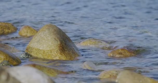Affioramento roccioso e acqua limpida del mare — Video Stock