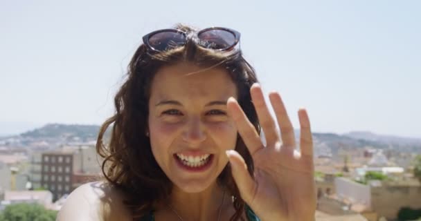 Woman engaged in a video call — Stock Video