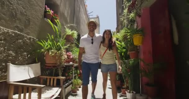 Couple marchant dans l'allée — Video