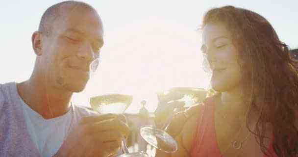 Couple drinking wine — Stock Video