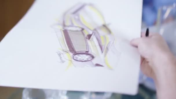 Automotive design-team in een vergadering — Stockvideo