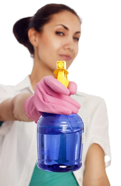 Woman cleaning house — Stock Photo, Image