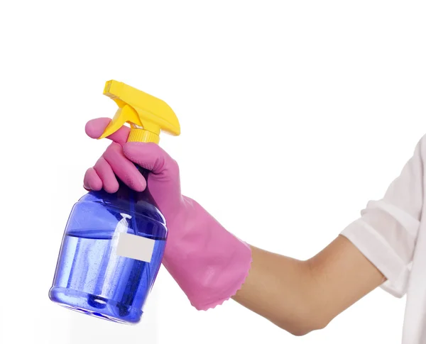 Hand holding sprayer — Stock Photo, Image