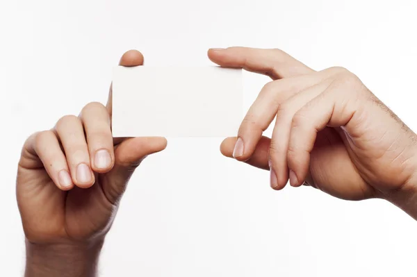 Hand holding business card — Stock Photo, Image