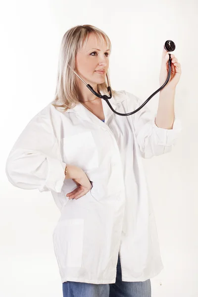 Pretty doctor with stethoscope — Stock Photo, Image