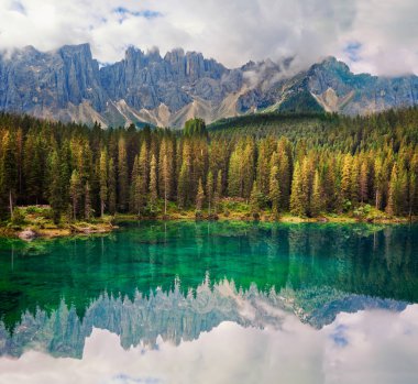 Lake Carezza, Dolomites Alps, province of Trentino-Alto Adiges,  clipart