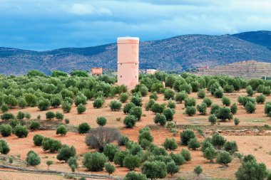 water tower in province of Tadla Azilal, Morocco clipart