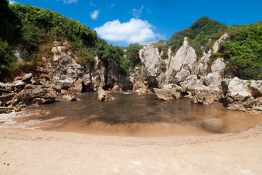 plaj gulpiyuri, asturias, İspanya