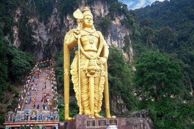 Hindu tanrısı Muragan Batu, heykeli mağaralar, Kuala Lumpur