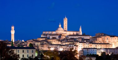 Siena, İtalya'nın orta çağ tarihi kent görünümünü