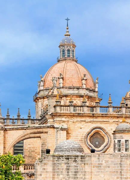 Cathedral in evening time. Jerez de la Frontera, Spain — Stock Photo, Image