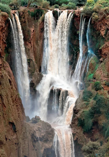 Wodospady Ouzoud, Grand Atlas village Tanaghmeilt, Azilal pr — Zdjęcie stockowe
