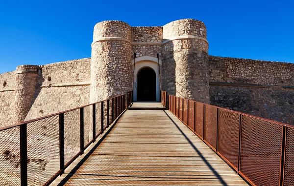 Chinchilla kale kapısı. Chinchilla de Monte-Aragon, provin — Stok fotoğraf