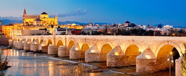 Puente Romano y río Guadalquivir, Gran Mezquita, Córdoba, Spai —  Fotos de Stock