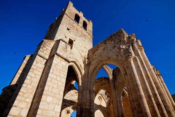 Harabeler, kilise, Santa Baki Palenzuela içinde. Soluk il — Stok fotoğraf