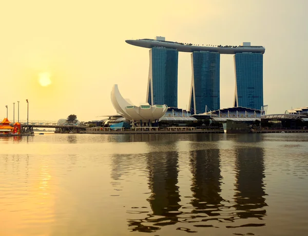 Marina Bay Sands Hôtel matin à Singapour — Photo