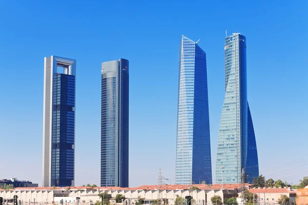 Skyscrapers Cuatro Torres Business Area in Madrid, Spain Stock Image