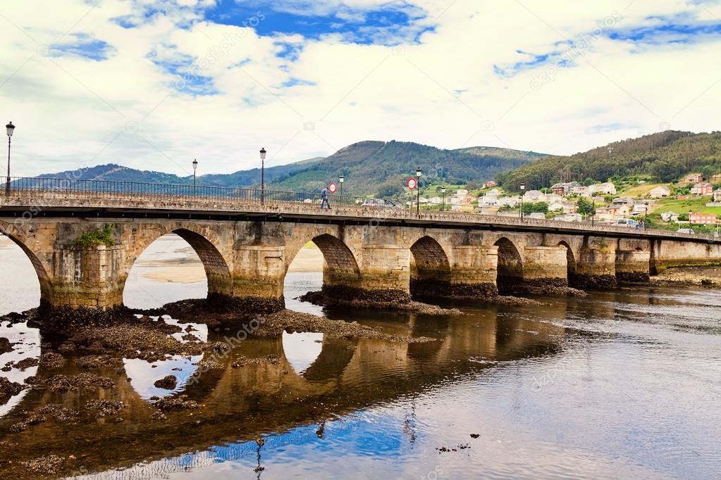 ancient bridge in Viveiro, Galicia, Spain