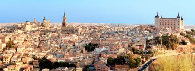 panoramik toledo ve alcazar, İspanya