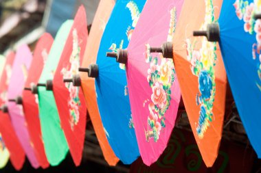 Colorful handmade umbrella's Bo Sang village, province of Chang 