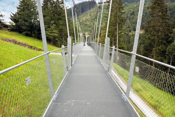 Ponte suspensa Hochstukli. Alpes. Suíça — Fotografia de Stock