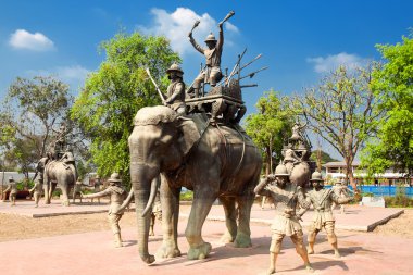 Tayland Ayutthay eski başkenti kurtarıcı bir anıt işgalciler gelen Burma, Ayutthay, Thailan