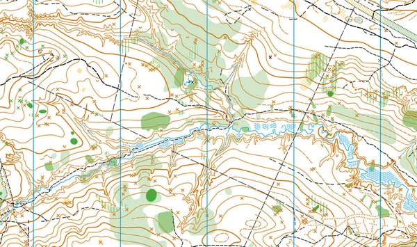 Detailní fragment barevné abstraktní vektorové topografické mapy — Stockový vektor