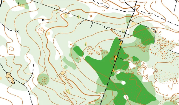 Fragmento detalhado de cor mapa topográfico vetorial abstrato — Vetor de Stock