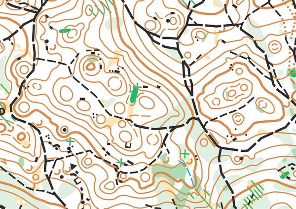 Detailní fragment barevné abstraktní vektorové topografické mapy — Stockový vektor