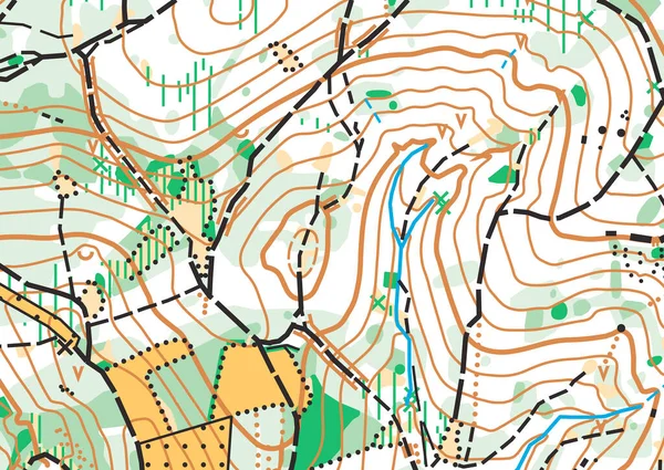 Fragmento detallado del mapa topográfico vectorial abstracto de color — Archivo Imágenes Vectoriales