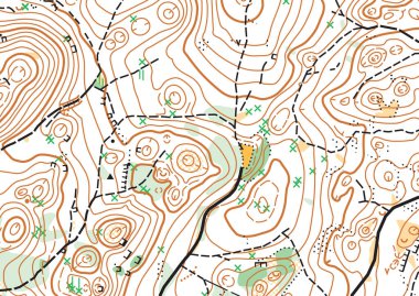 Detailed fragment of color abstract vector topographic map clipart