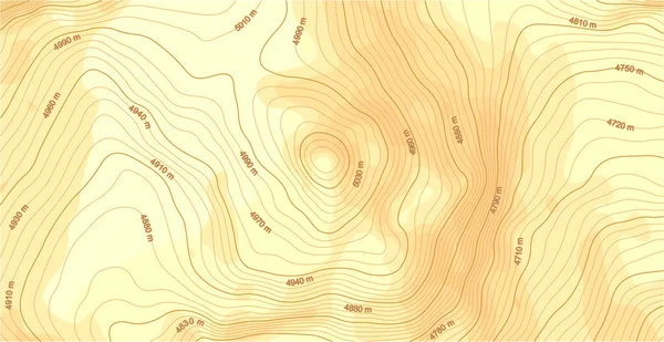 黄色の抽象ベクトル地形図 — ストックベクタ