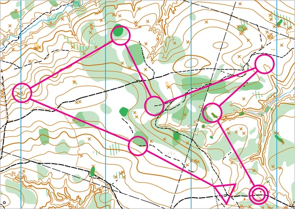 Topografické vektorová mapa — Stockový vektor