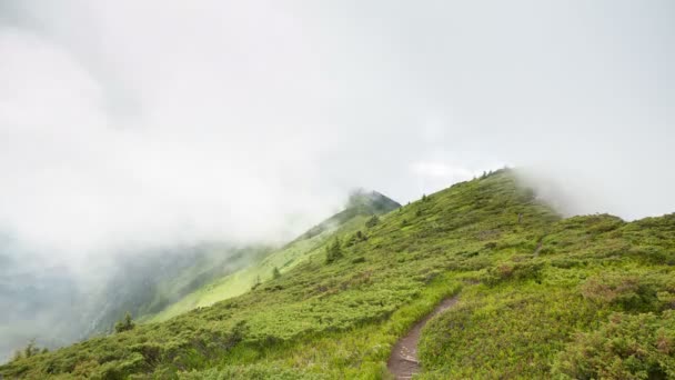 Cloudes overpassing bergskedja — Stockvideo