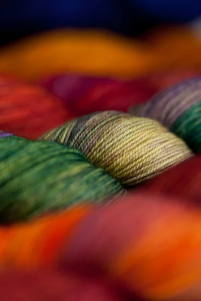 Colorful wool yarn balls — Stock Photo, Image