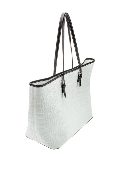 Біла жіноча сумка ізольована на білому тлі . — стокове фото
