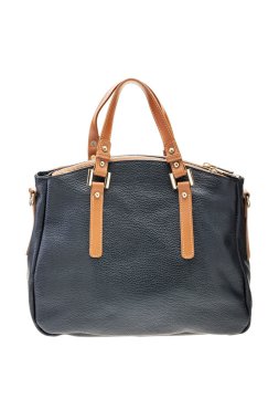 Beyaz arka plan üzerinde izole siyah bayan çanta.