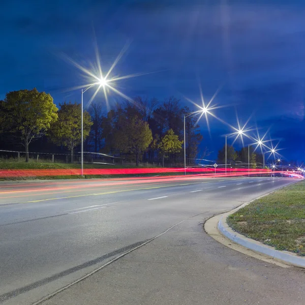 Gece ışık rotalar — Stok fotoğraf