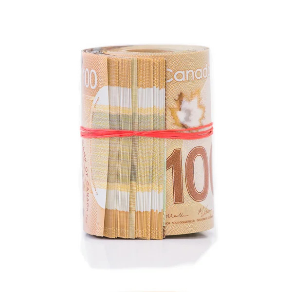 Рулон канадських доларів — стокове фото